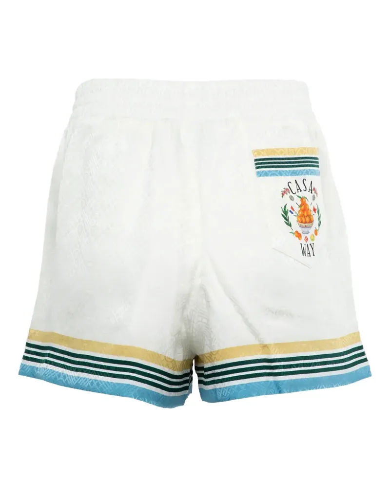 Casablanca Paris Shorts mit Streifenbesatz - Weiß Weiß