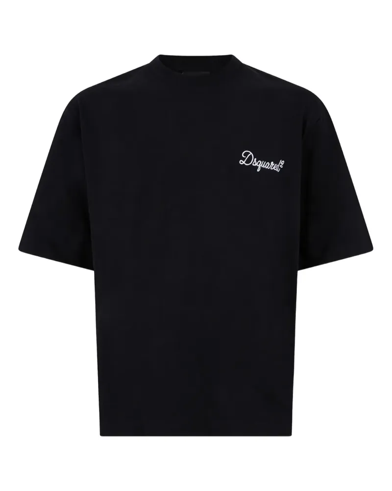 Dsquared2 T-Shirt mit Logo-Stickerei - Schwarz Schwarz