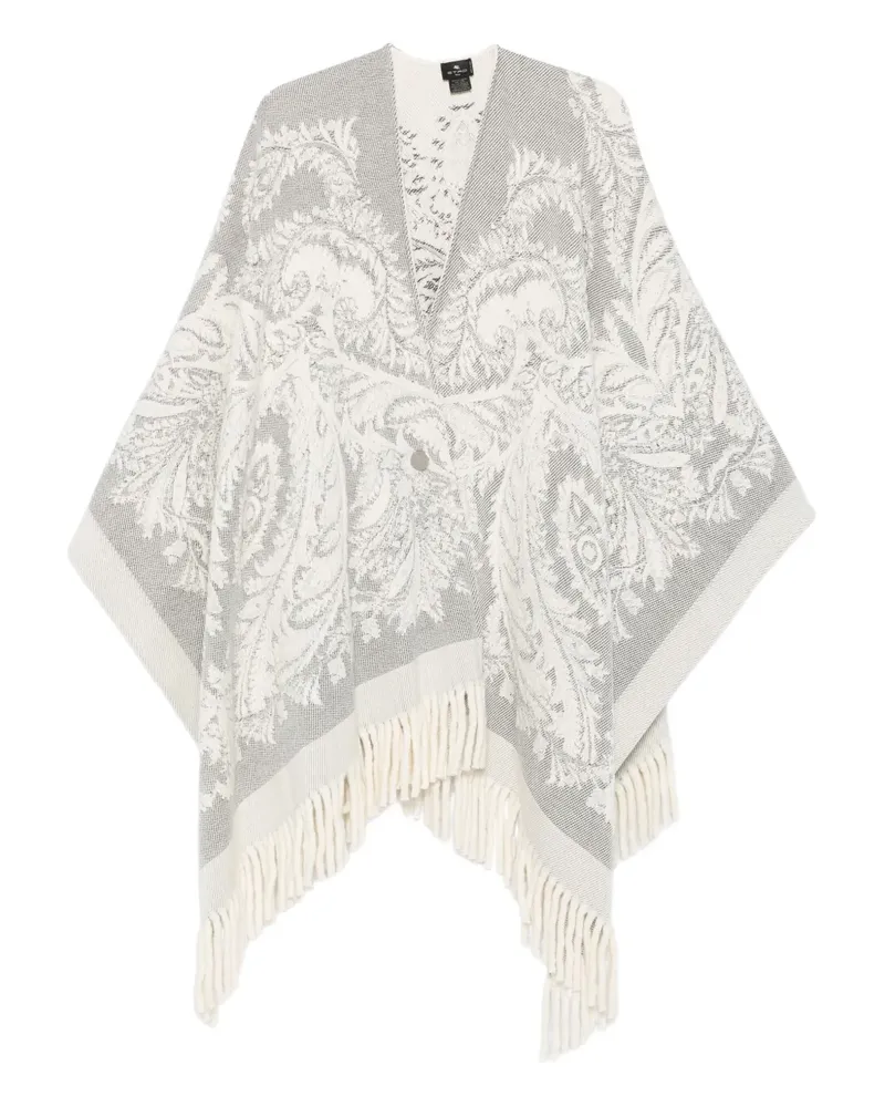 Etro Poncho mit Muster - Weiß Weiß