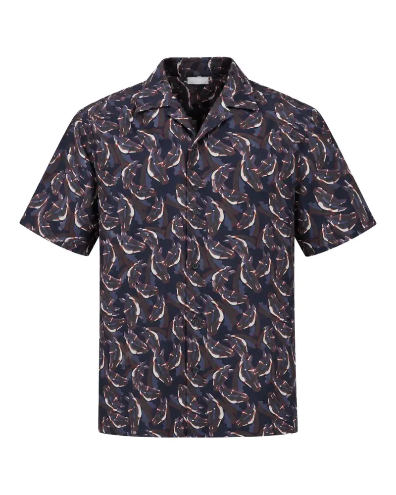 Corneliani Hemd mit Pferde-Print - Blau Blau
