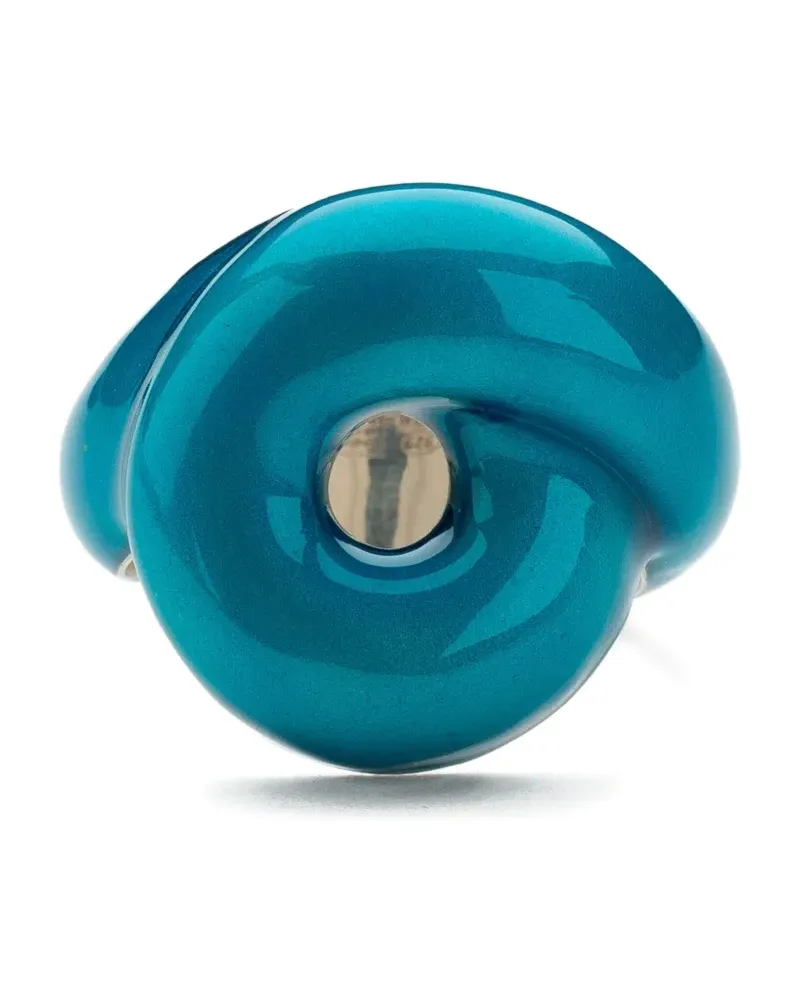 Bea Bongiasca silver Tarallo enamel ring - Blau Blau