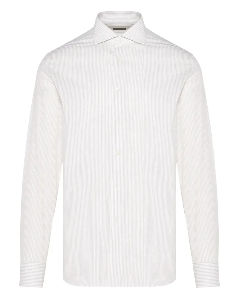 Corneliani Hemd mit Nadelstreifen - Weiß Weiß