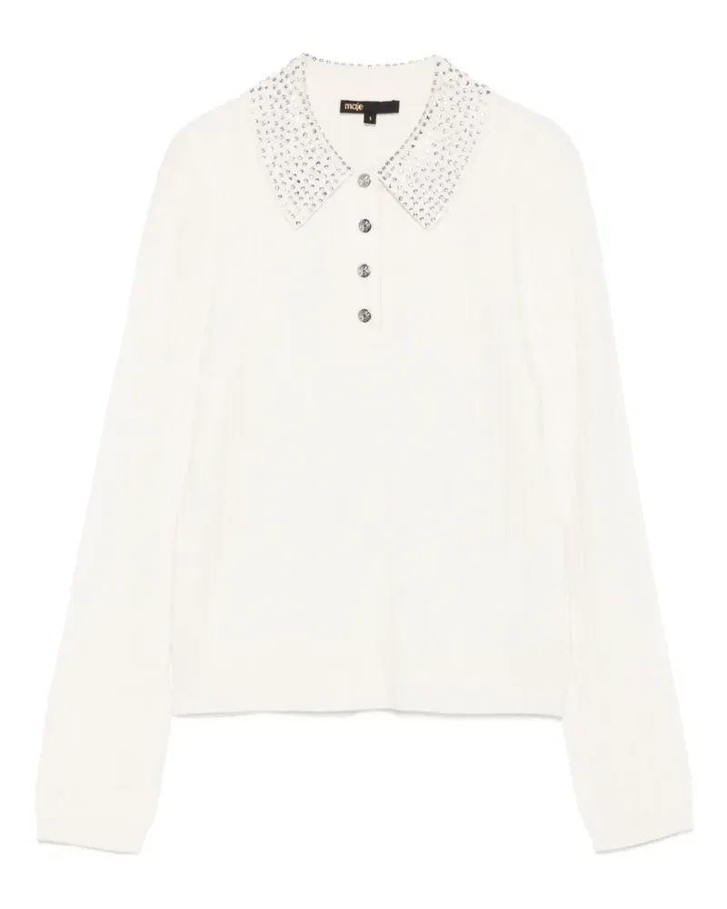 Maje Verziertes Poloshirt - Weiß Weiß