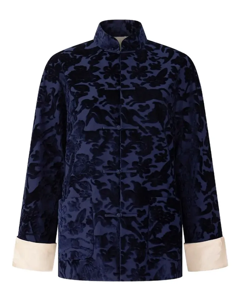 Shanghai Tang Jacke mit Jacquardmuster - Blau Blau