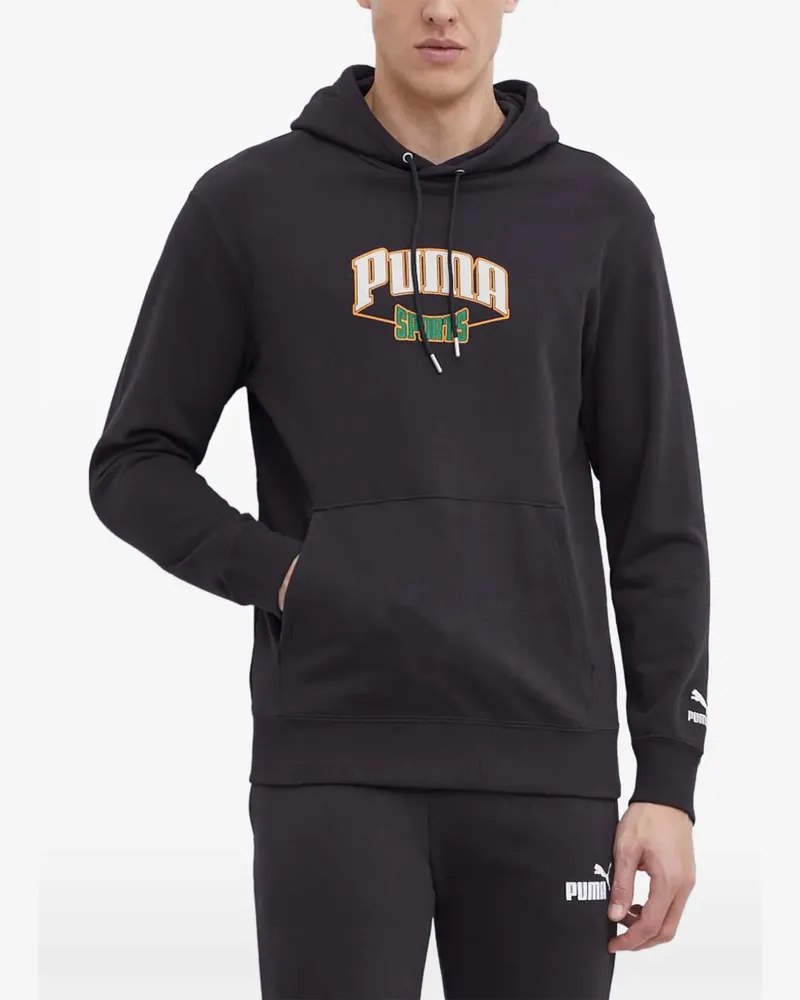 Puma Hoodie mit Logo-Print - Schwarz Schwarz