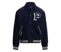 Collegejacke aus Cord - Blau