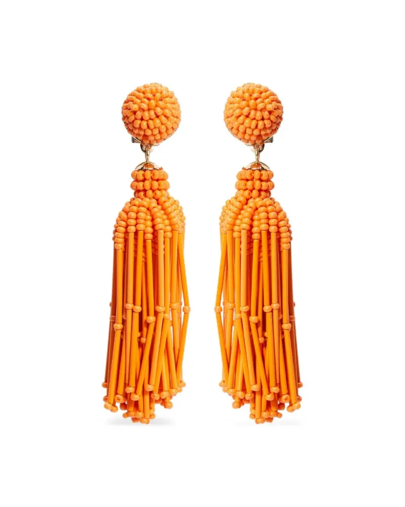 Carolina Herrera New York Perlenohrringe mit Quaste - Orange Orange