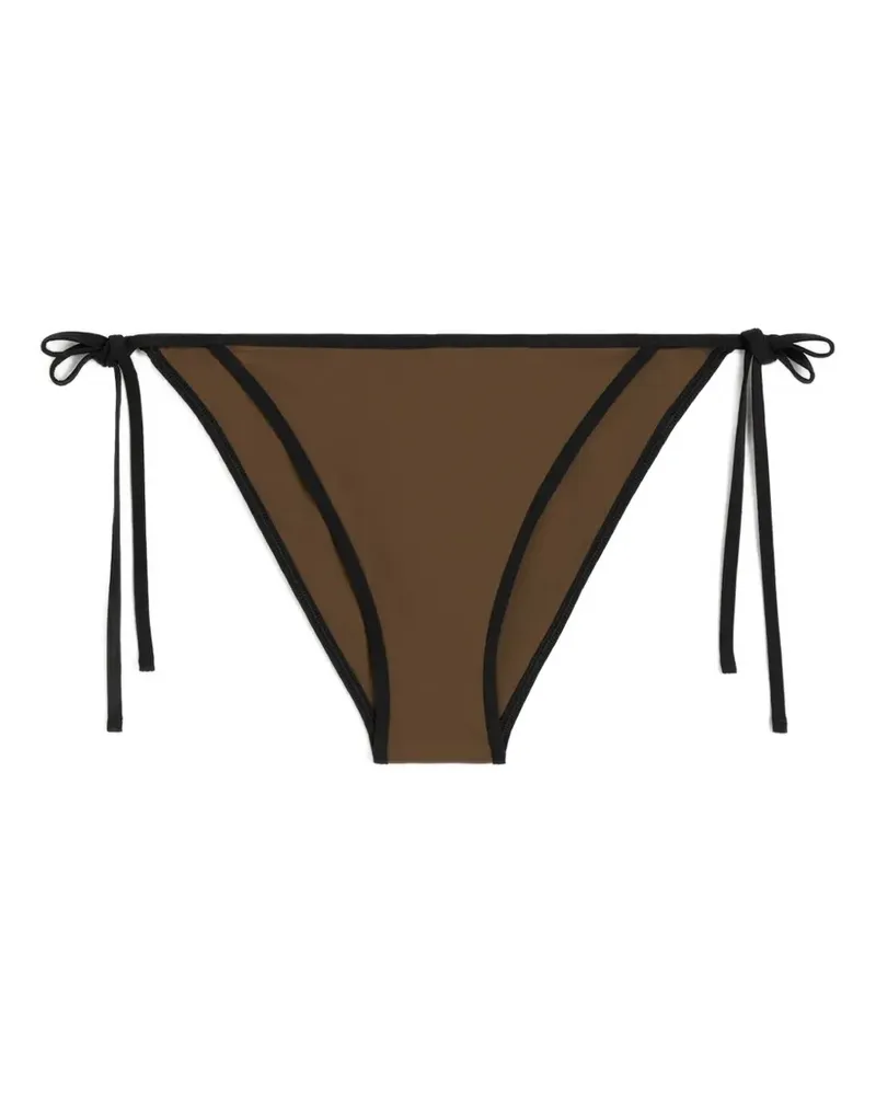 Totême Gestreiftes Bikinihöschen - Braun Braun