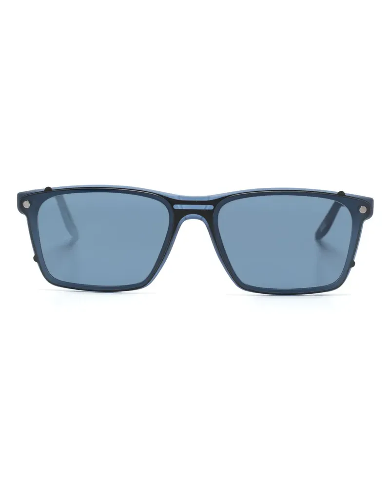 SNOB Milano Max Clip-On-Brille mit eckigem Gestell - Blau Blau