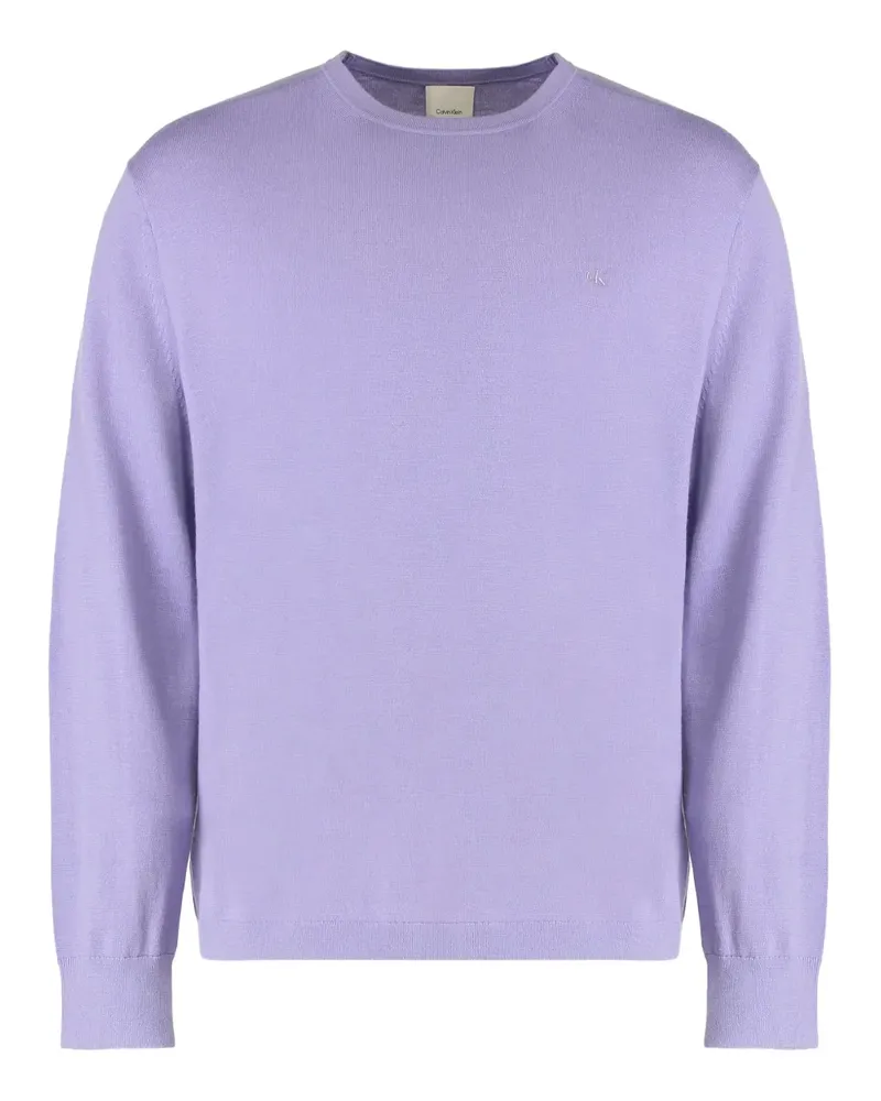 Calvin Klein embroidered crew-neck sweater - Violett Violett