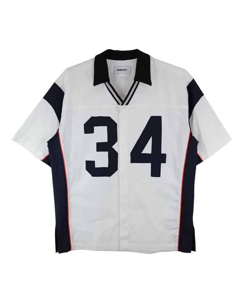 AMBUSH Kurzärmeliges Sports Number 34 Hemd - Weiß Weiß