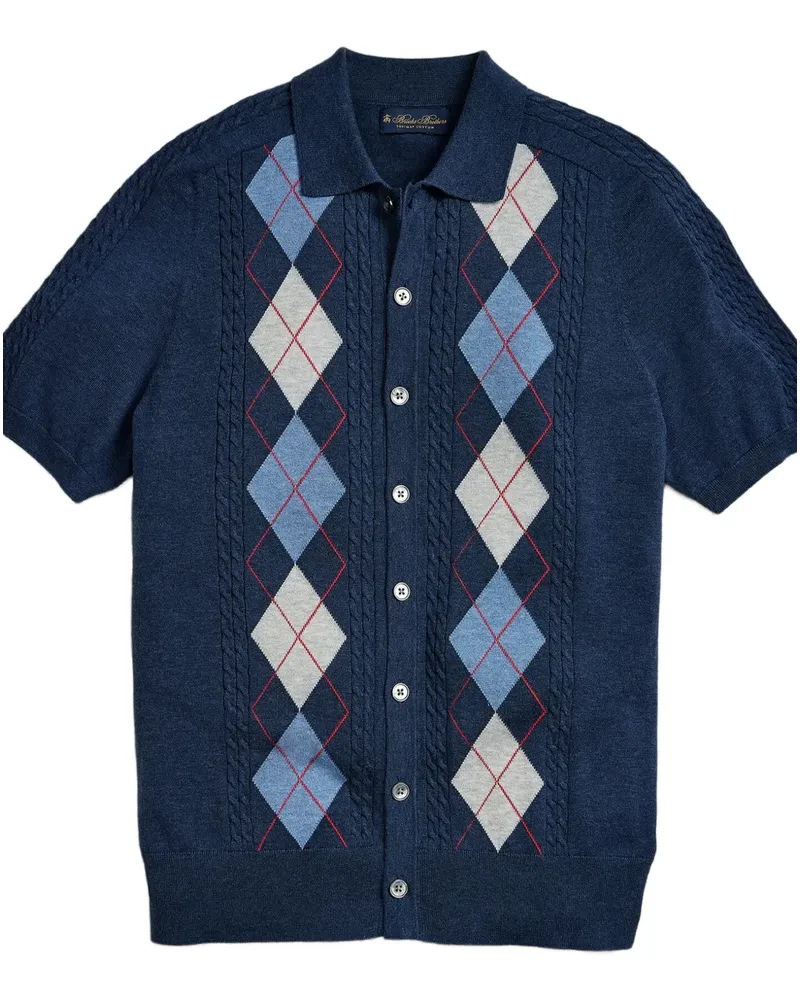 Brooks Brothers Argyle-Hemd mit Zopfmuster - Blau Blau