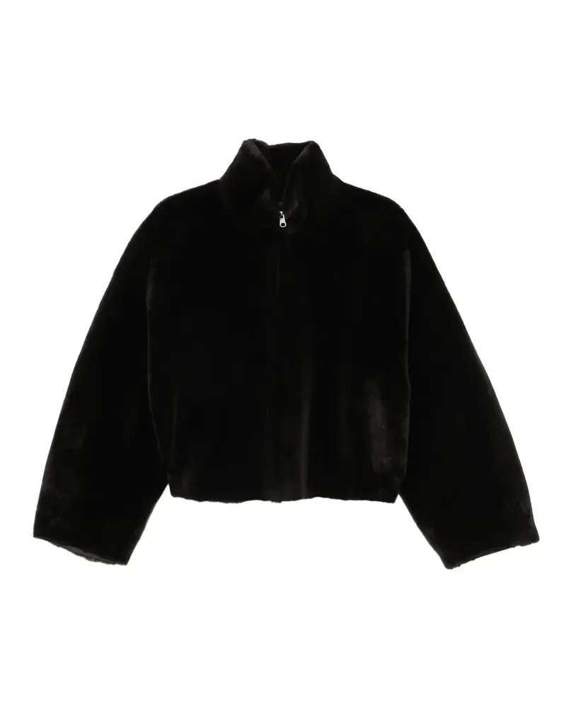 Arma Shearling-Mantel mit Stehkragen - Schwarz Schwarz