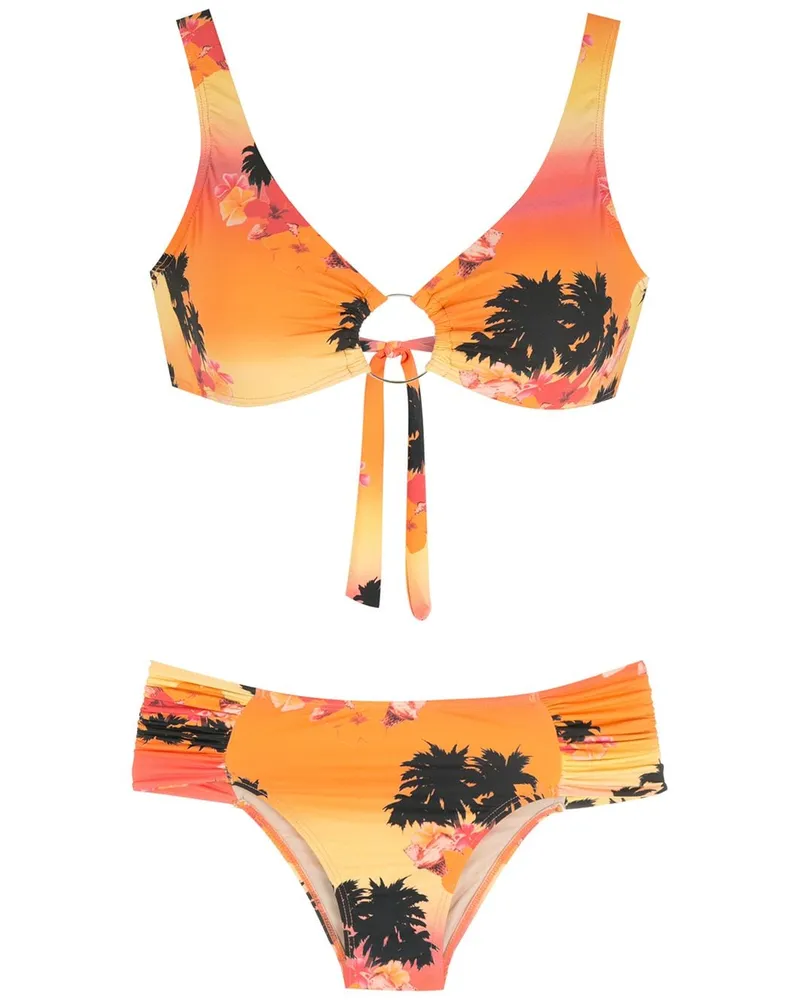 Amir Slama Ilha de Hibiscus Bikini - Orange Orange