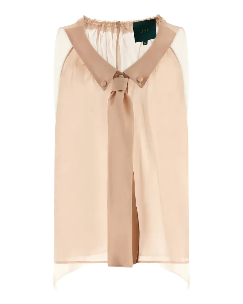 Jejia ruffle-collar silk blouse - Rosa Rosa