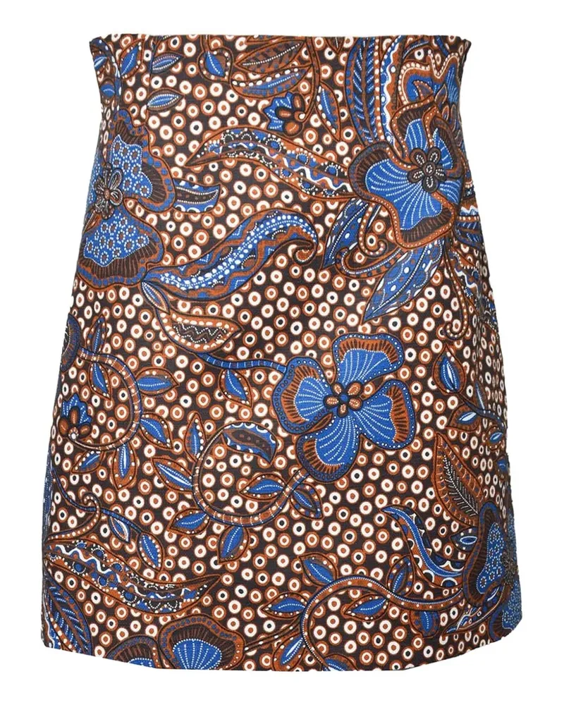 Max Mara floral-print A-line mini skirt - Orange Orange