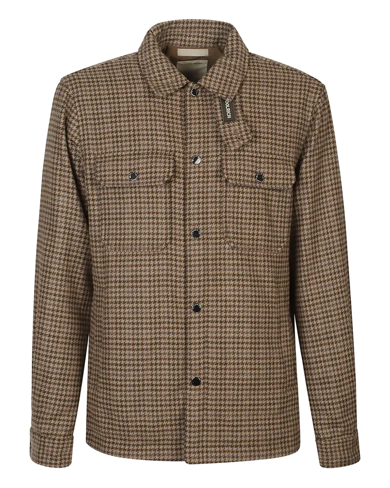 Woolrich Alaskan houndstooth pattern jacket - Braun Braun