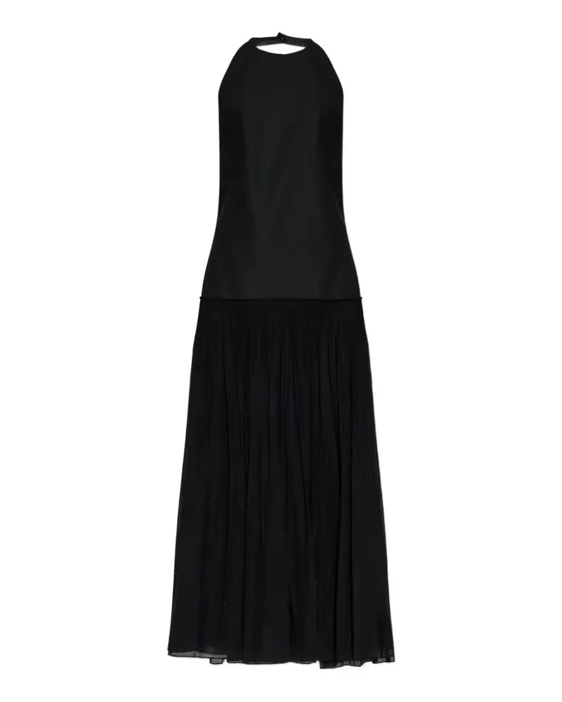Róhe halterneck pleated maxi dress - Schwarz Schwarz