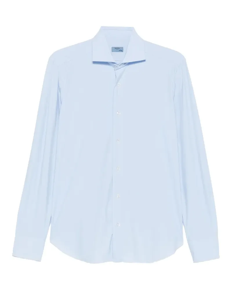 BARBA spread-collar long-sleeve shirt - Blau Blau
