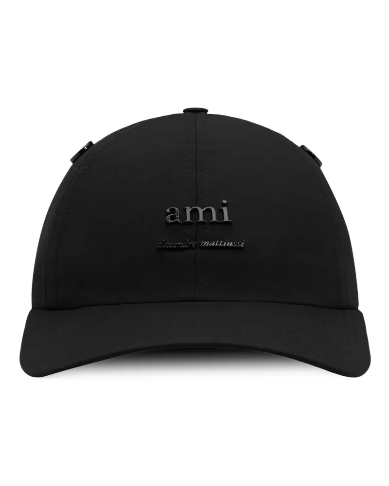AMI Paris Baseballkappe mit Ami-Schild - Schwarz Schwarz