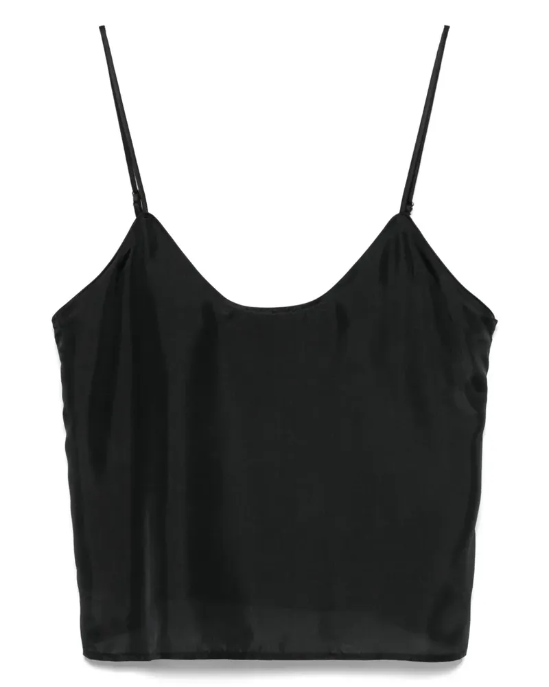forte_forte Cropped Trägershirt - Schwarz Schwarz