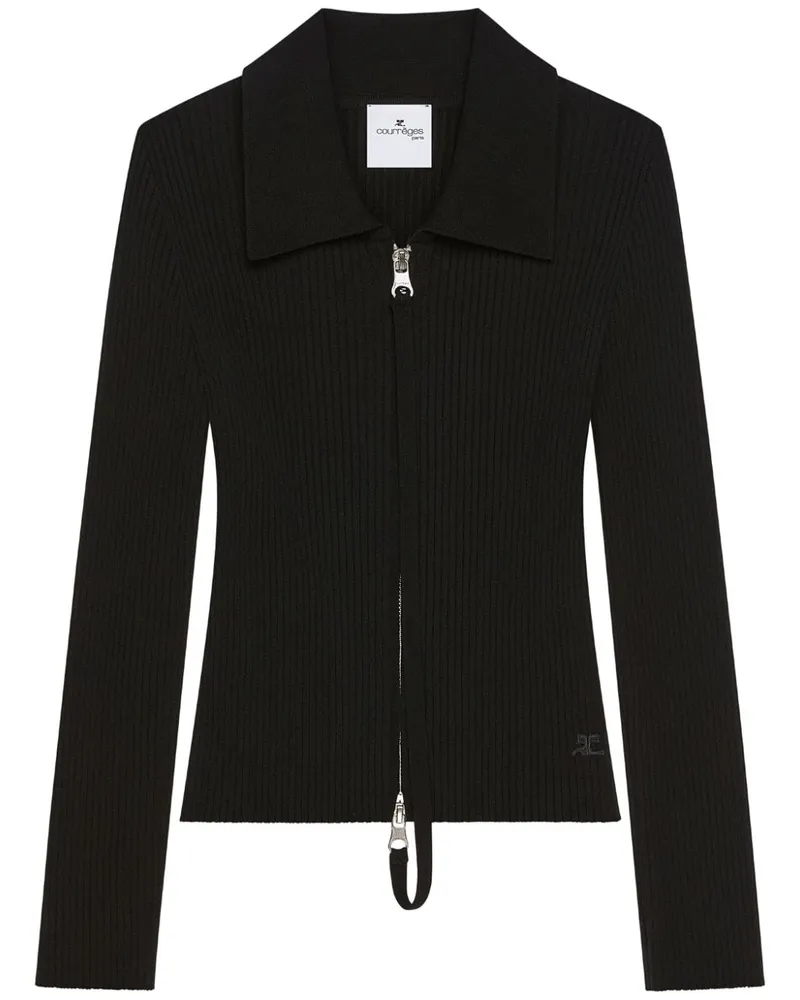 Courrèges Cardigan mit Reißverschluss - Schwarz Schwarz