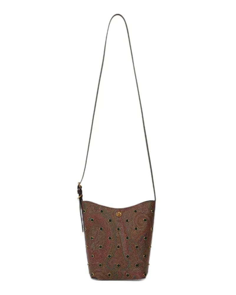 Etro Essential Arnica Umhängetasche mit Nieten - Braun Braun