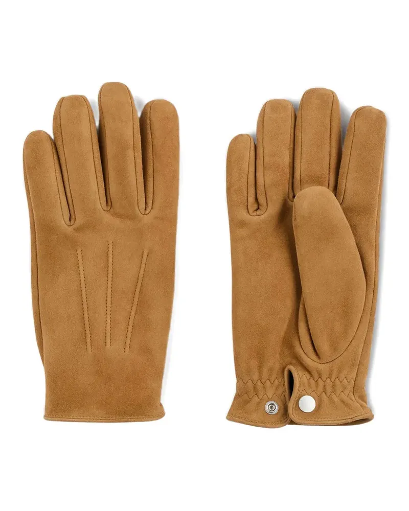 Sandro Handschuhe aus Wildleder mit Druckknöpfen - Braun Braun