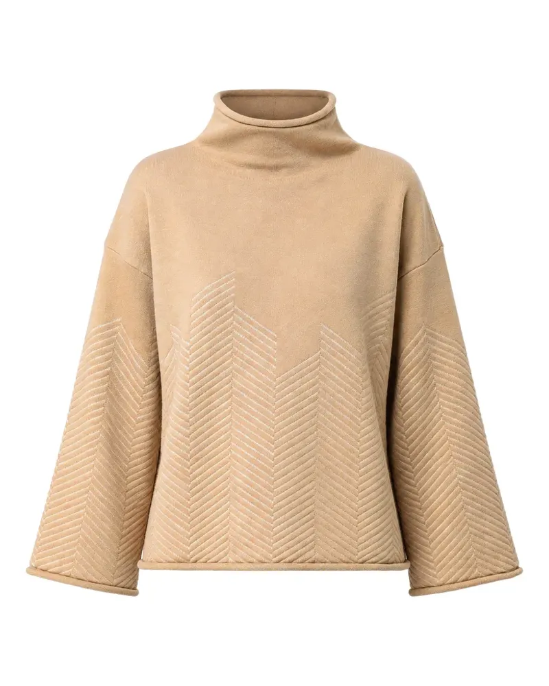 Liviana Conti chevron-patterned high-neck sweater - Nude Nude