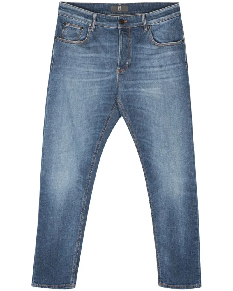 PT TORINO Tapered-Jeans mit Logo-Patch - Blau Blau
