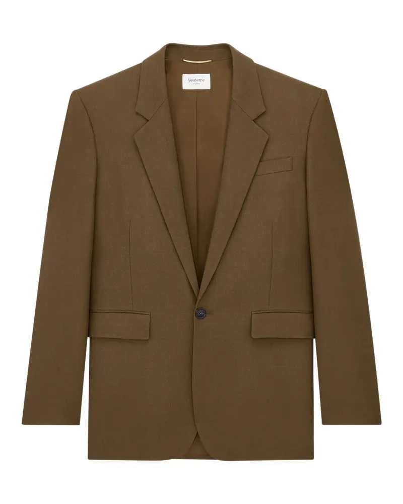 Saint Laurent Einreihige Jacke - Braun Braun