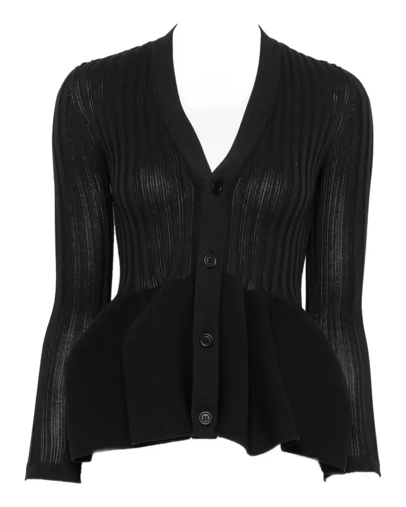 CFCL Pottery ribbed peplum cardigan - Schwarz Schwarz