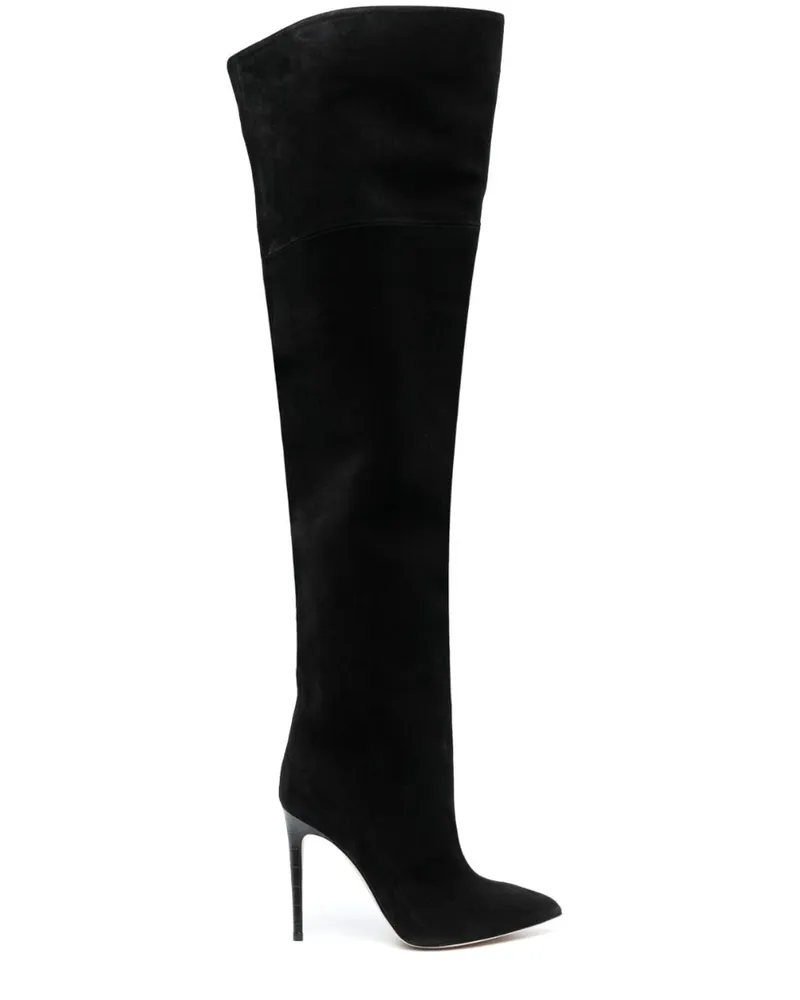 Paris Texas Overknee-Stiefel aus Wildleder - Schwarz Schwarz