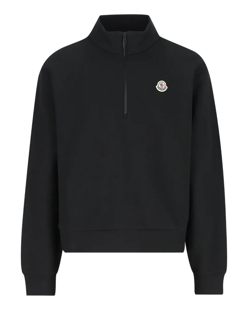 Moncler logo-patch zip-up sweater - Schwarz Schwarz