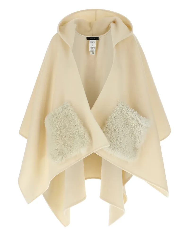 Fabiana Filippi Cape mit Shearling-Tasche - Nude Nude