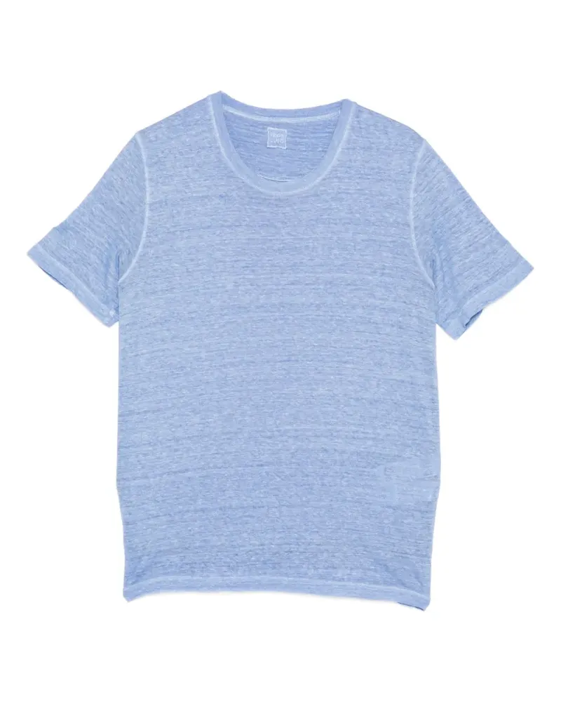 120% Lino linen crew-neck T-shirt - Blau Blau