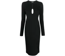 Midikleid mit Schlüssellochausschnitt - Schwarz