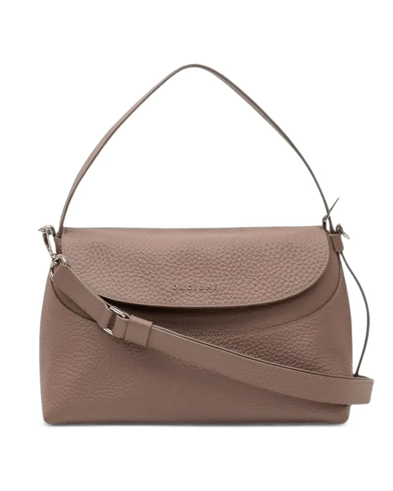 Orciani Schultertasche aus gekörntem Leder - Braun Braun