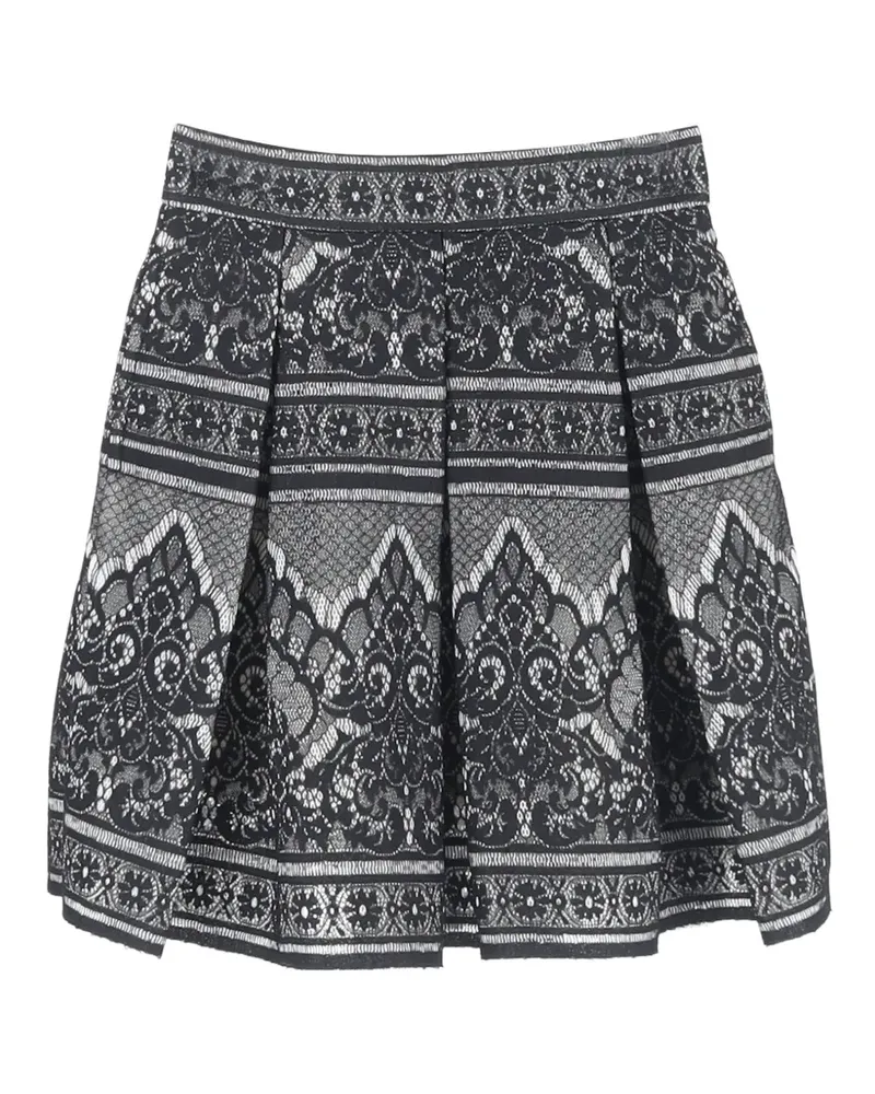 Maje pleated lace mini skirt - Schwarz Schwarz