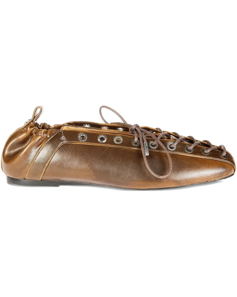 Ganni Ballerinas mit Ösen - Braun Braun