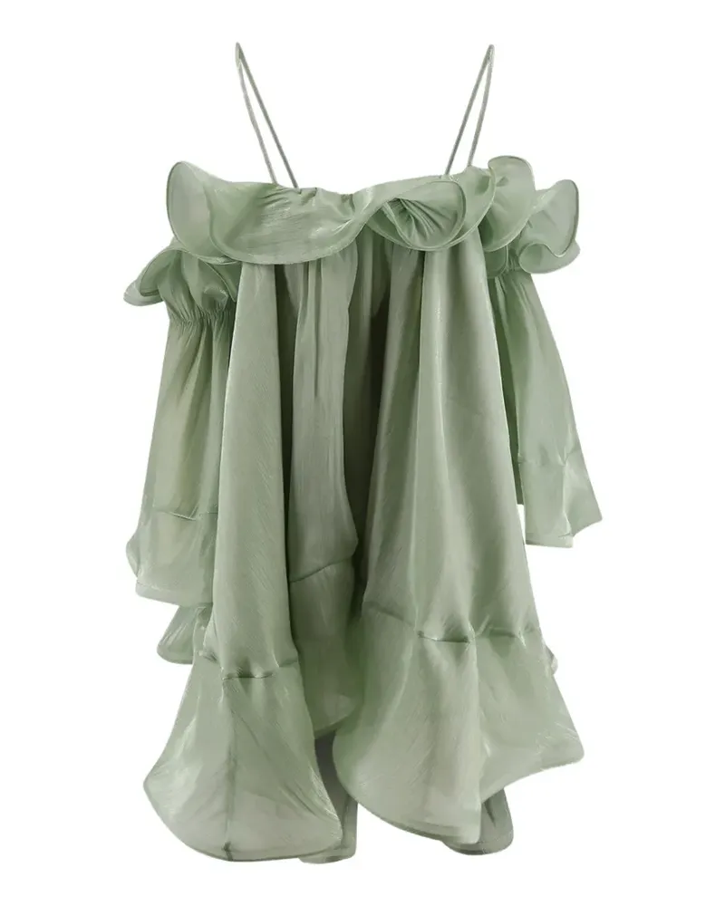ACTUALEE ruffled flared mini dress - Grün Grün