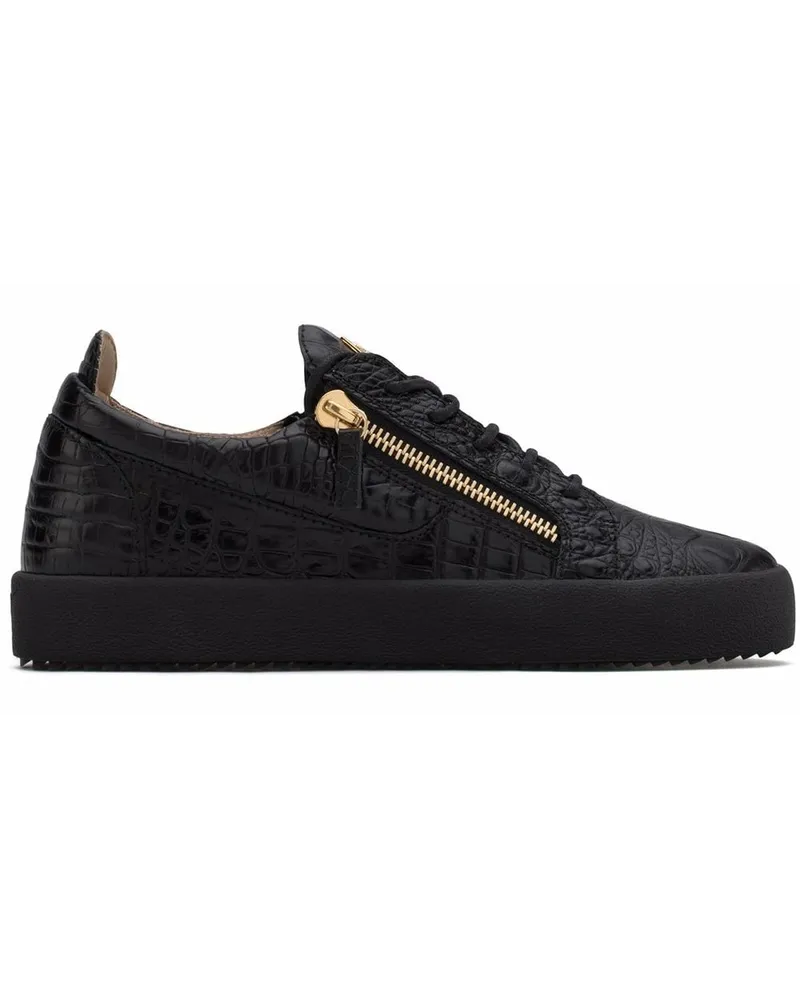Giuseppe Zanotti Frankie Sneakers mit Kroko-Effekt - Schwarz Schwarz