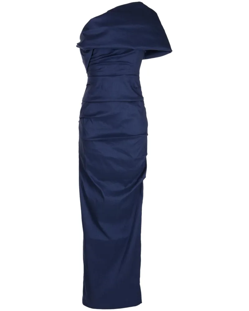 Rachel Gilbert Gerafftes Kat Maxikleid - Blau Blau