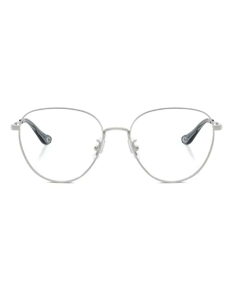 Coach logo-engraved round-frame glasses - Silber Silber