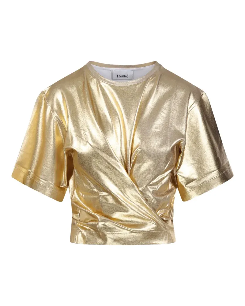 NUDE Gewickeltes Cropped-Top - Gold Gold