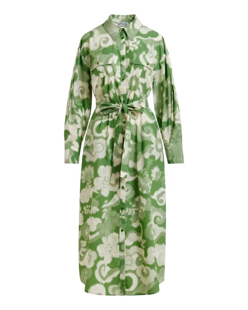 Essentiel Jaudi floral-print belt midi dress - Grün Grün