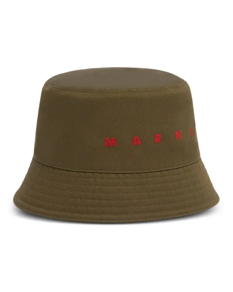 Marni Fischerhut mit Logo-Stickerei - Grün Grün