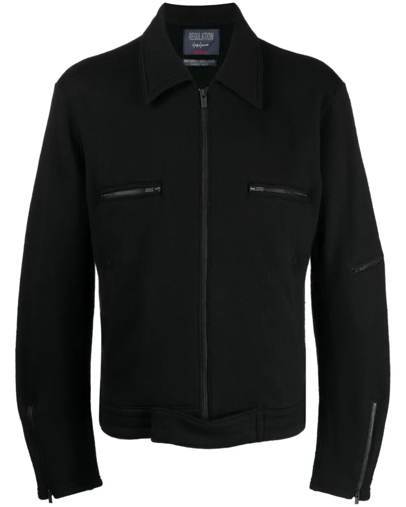Yohji Yamamoto Hemdjacke mit Reißverschluss - Schwarz Schwarz