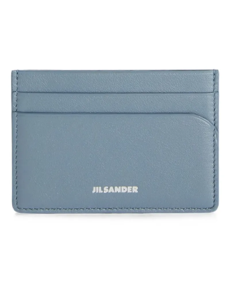 Jil Sander logo-embossed leather card holder - Blau Blau