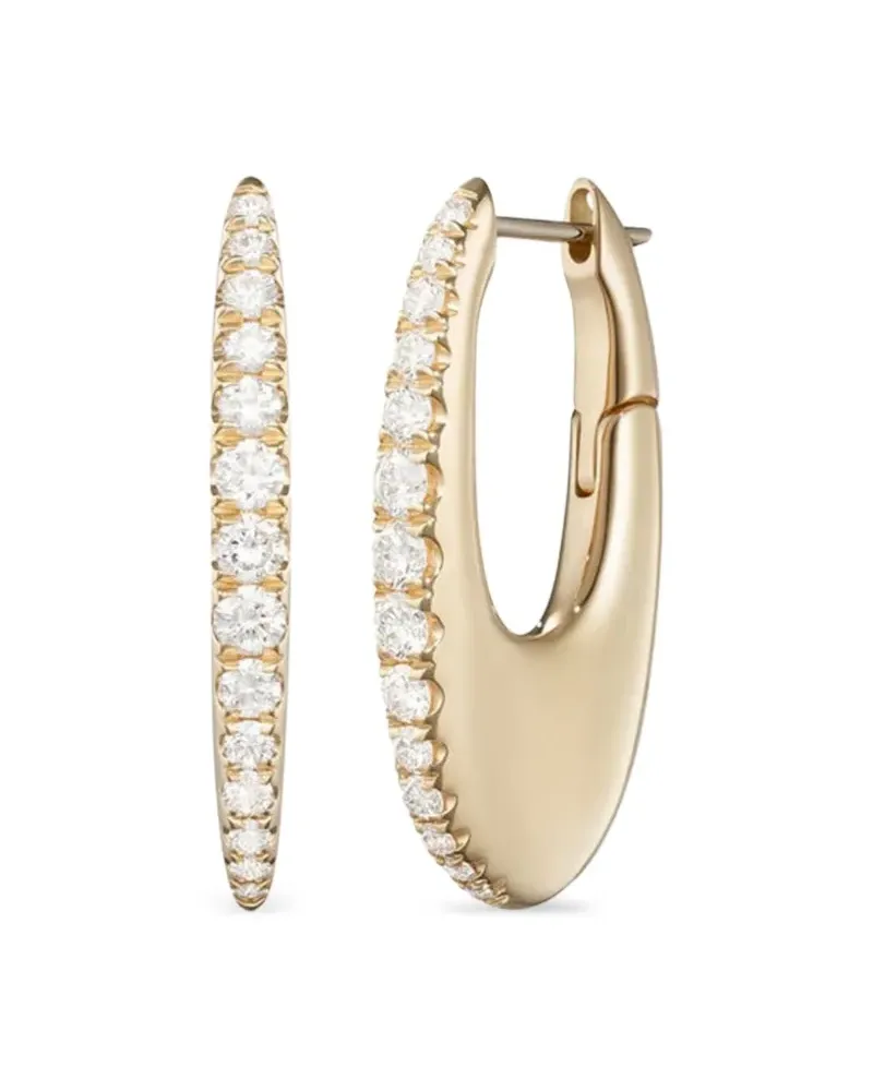 Melissa Kaye Gelbgoldcreolen mit Diamanten Gold